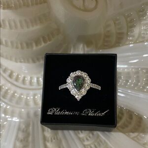 Platinum Plated Women’s Ring Occasion Ring Size 10 Women’s Elegant Jewelry